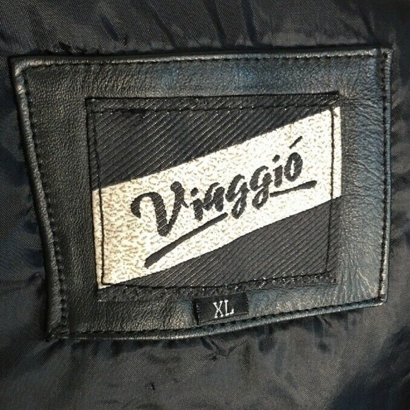 Mens XL Biker Bomber Genuine Black Leather Jacket - Picture 8 of 8